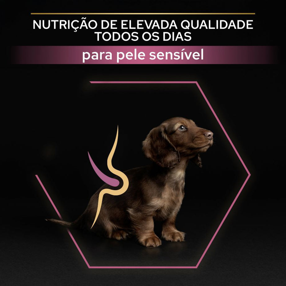 Pro Plan Dog Small & Mini Puppy Sensitive Skin | 3 Kg - Ração seca para cachorro de porte pequeno com pele sensível - Salmão