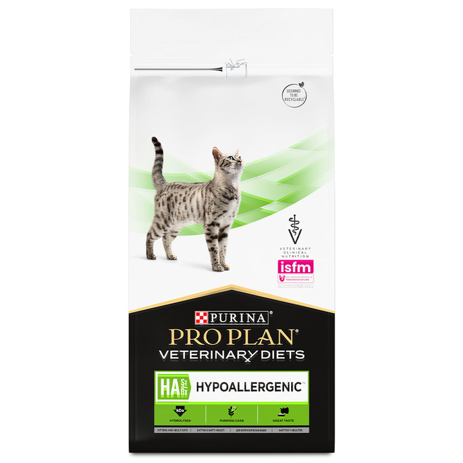 Pro Plan Veterinary Diets HA Hypoallergenic - Ração seca para gato com alergias 1,3 kg