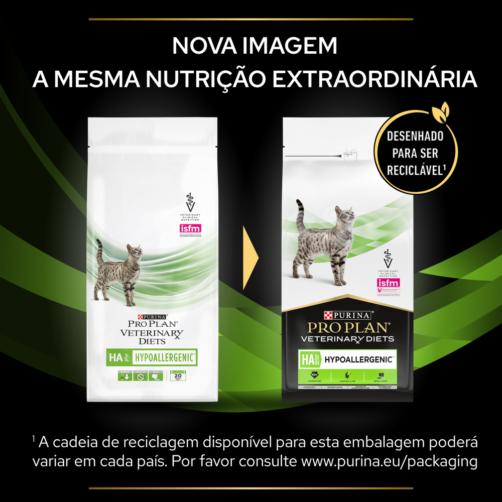 Pro Plan Veterinary Diets HA Hypoallergenic - Ração seca para gato com alergias 1,3 kg