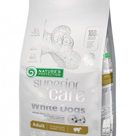 Nature’s Protection Superior Care para Cão Adulto de raças pequenas e mini com pelo branco | Borrego