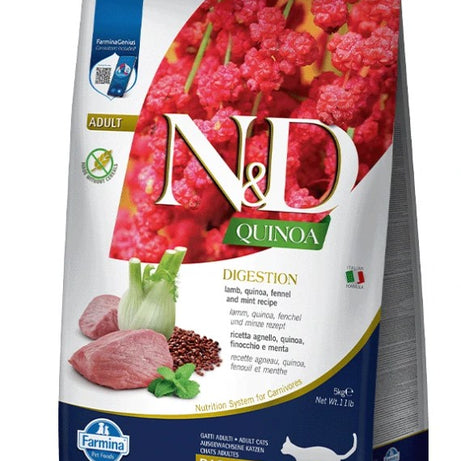 Farmina N&D Quinoa Cat Digestion Lamb - Ração seca para gato adulto com problemas digestivos | Borrego