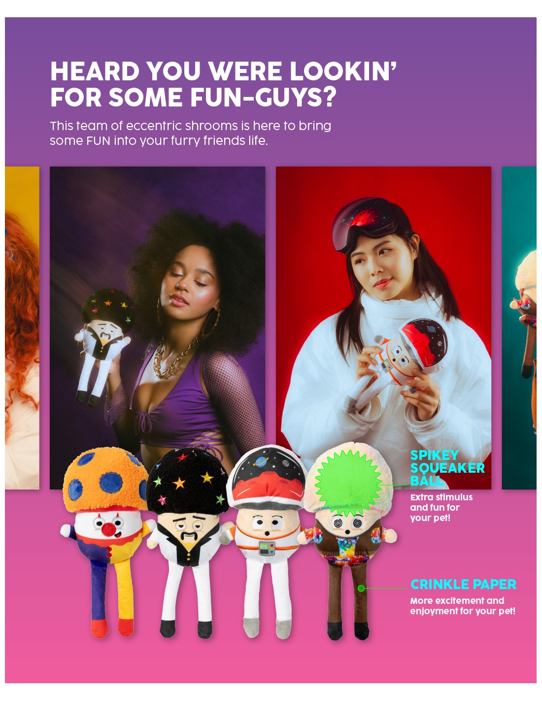 Brinquedo para Cão FuzzYard - Fun Guys - Rainbow Mushroom
