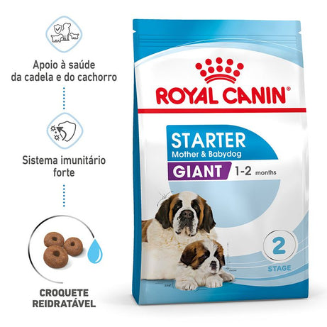 Royal Canin Dog Giant Starter Mother & Babydog | 15 Kg - Ração seca para cachorro recém-nascido e cadela gestante/lactante de porte gigante