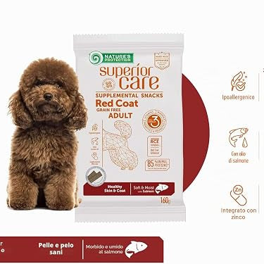 Nature’s Protection Superior Care Red Coat – Snack para Cão com Salmão para Pele e Pelo | 160 g