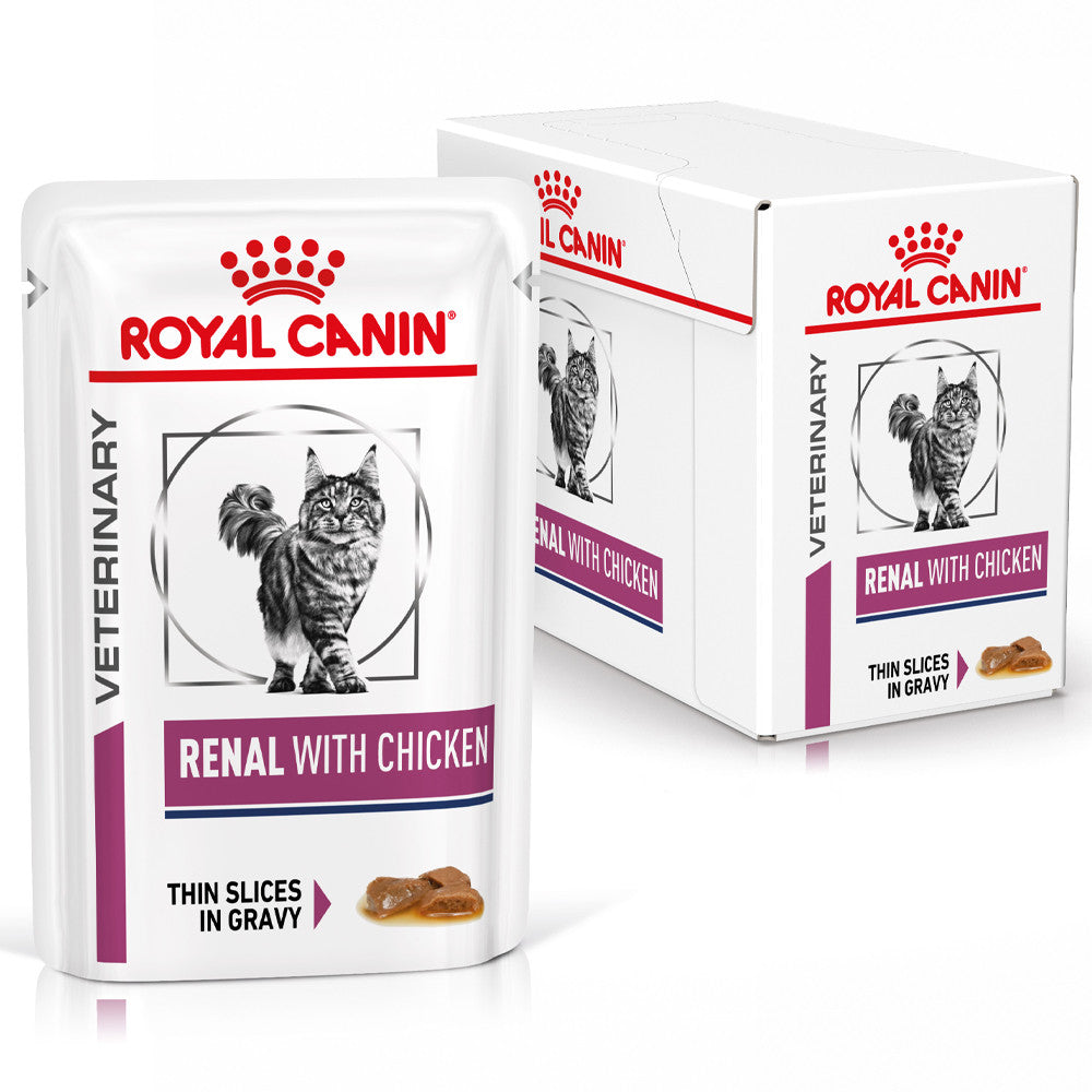 Royal Canin® Veterinary Renal with Chicken – Alimento Húmido para Gatos Adultos com Frango | Fatias Finas em Molho (Cópia)