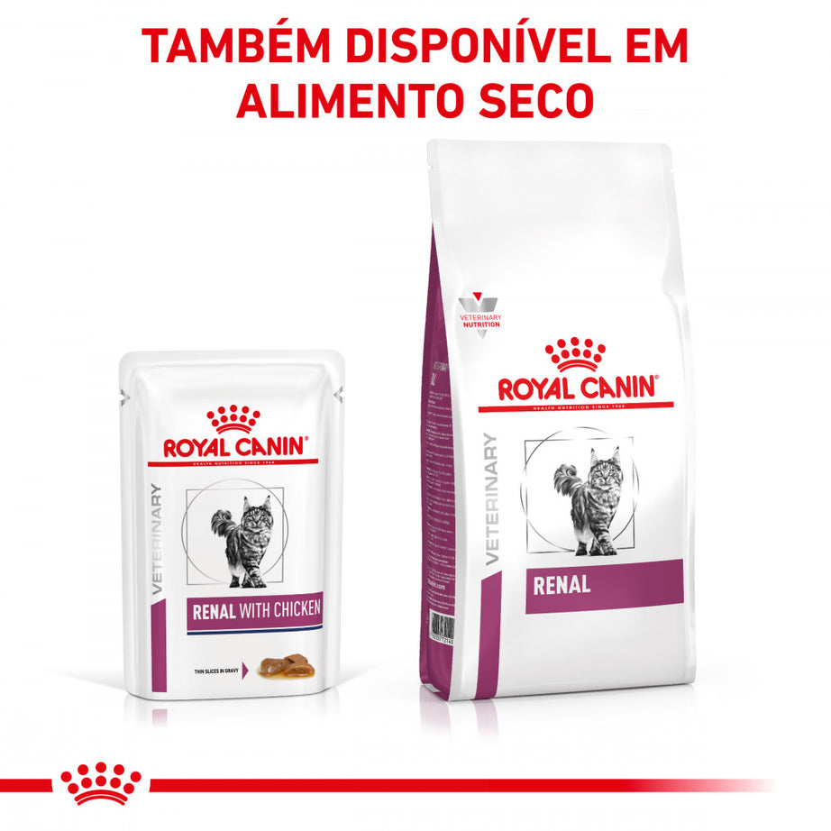 Royal Canin® Veterinary Renal with Chicken – Alimento Húmido para Gatos Adultos com Frango | Fatias Finas em Molho (Cópia)