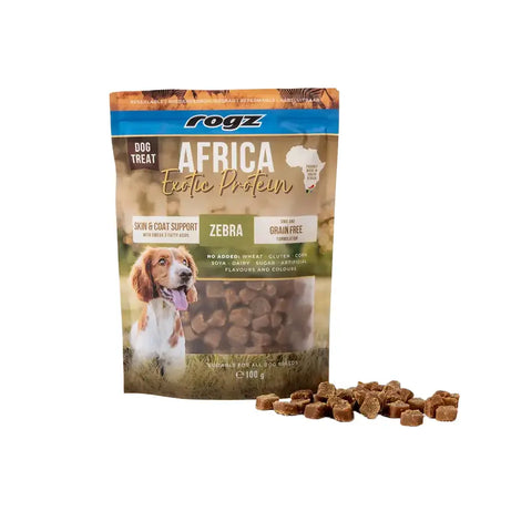 Rogz África Skin & Coat Zebra – Snack para Pele e Pelo 100 g