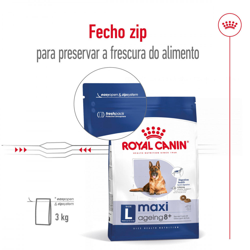 Royal Canin Dog Maxi Ageing 8 + | 15 Kg - Ração seca para cão Sénior de porte grande com 8+