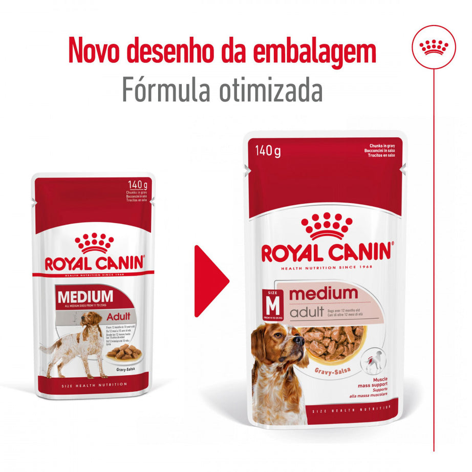 Royal Canin Dog Medium Adult | Wet (Pouch) | 10 x 140 g