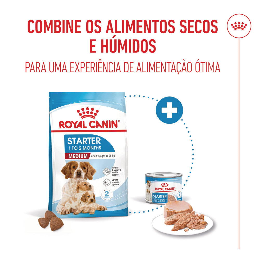 Royal Canin Dog Medium Starter Mother & Babydog | 15kg - Ração seca para cachorro recém-nascido e cadela gestante/lactante de porte médio