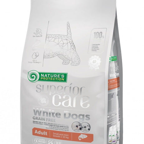 Nature’s Protection Superior Care para Cão Adulto de raças pequenas e mini com pelo branco | Salmão