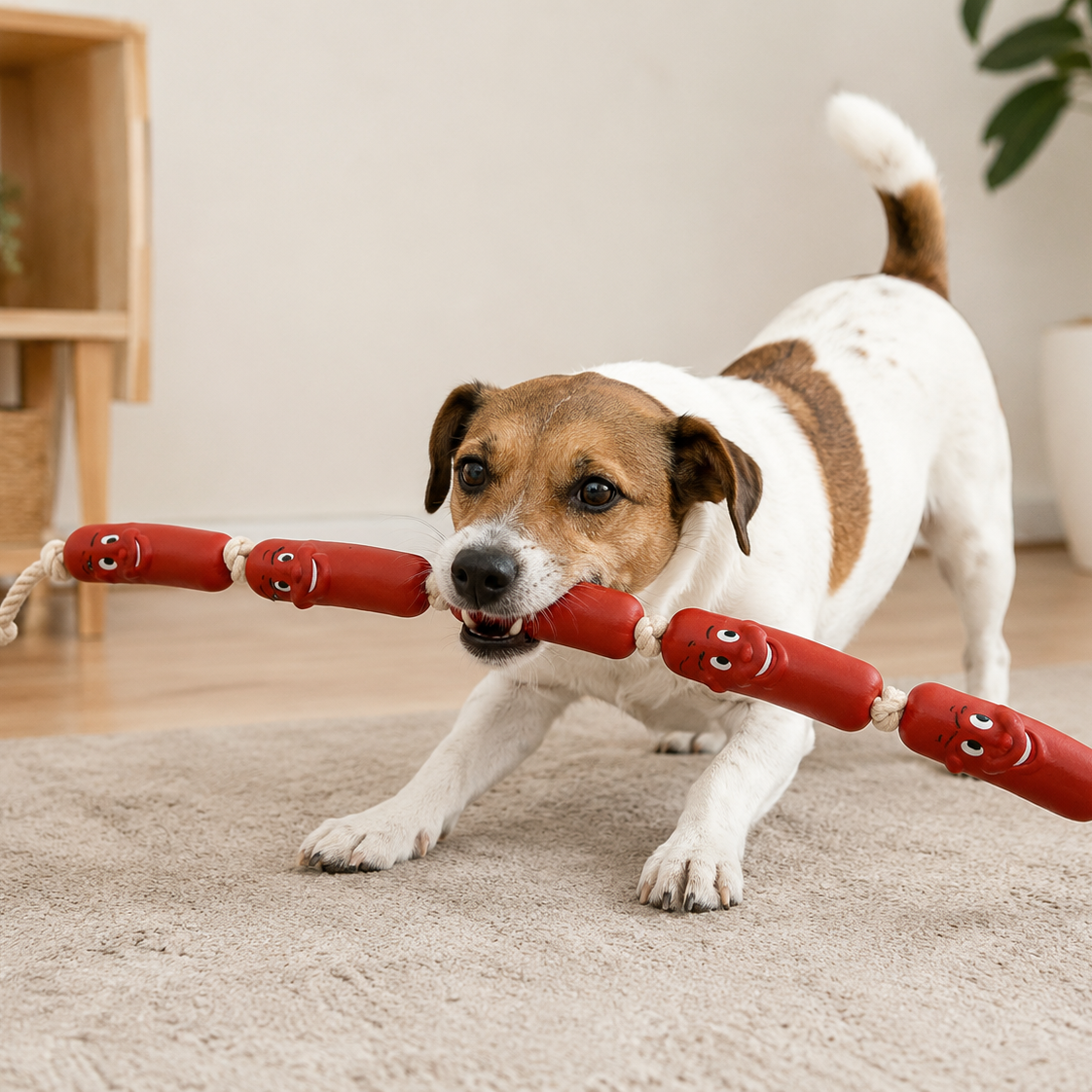 TRIXIE Vinyl Sausage with Rope for Dogs - 11 cm and 75 cm