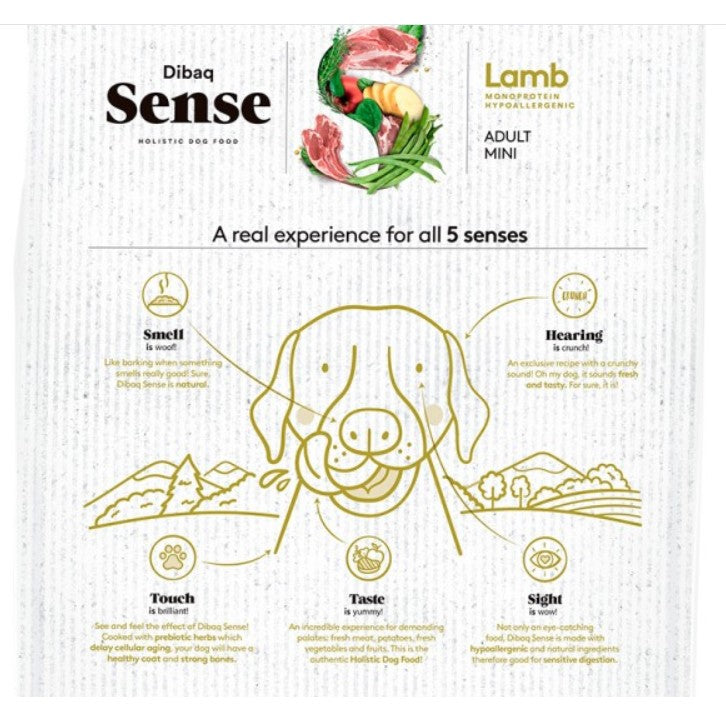 Dibaq Sense Grain Free Cordeiro Mini - Ração hipoalergénica para cães adultos de raças pequenas