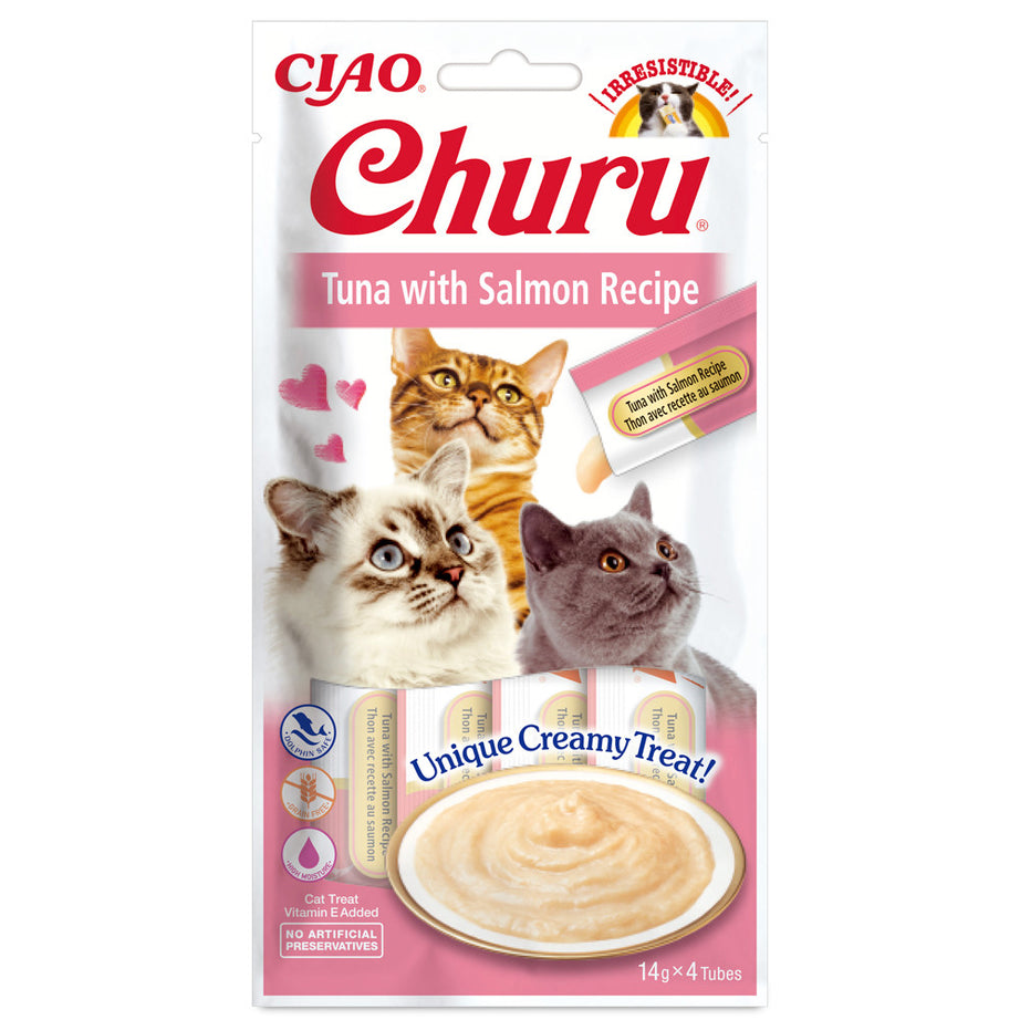 Liquid tuna and salmon snack for cats - Churu