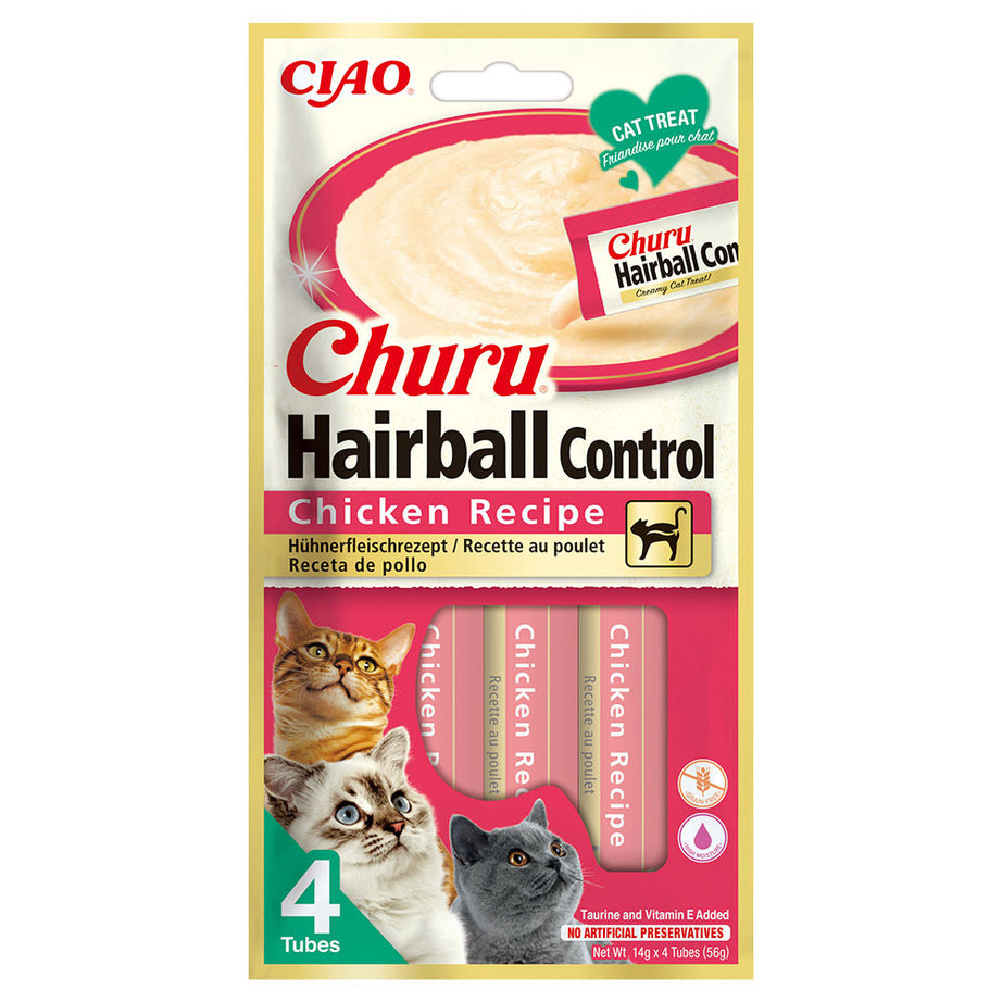 Snack líquido de frango para gatos - Churu Hairball Control