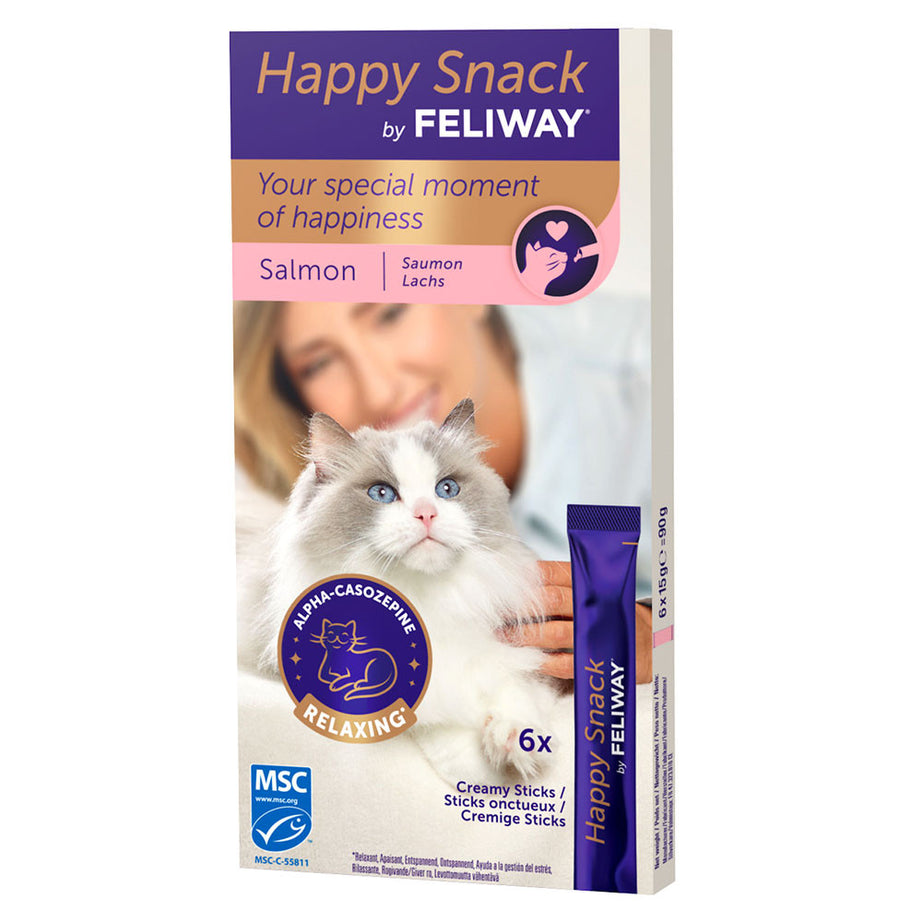 Calming Salmon Cat Snack - Happy Snack Feliway (6x15g)