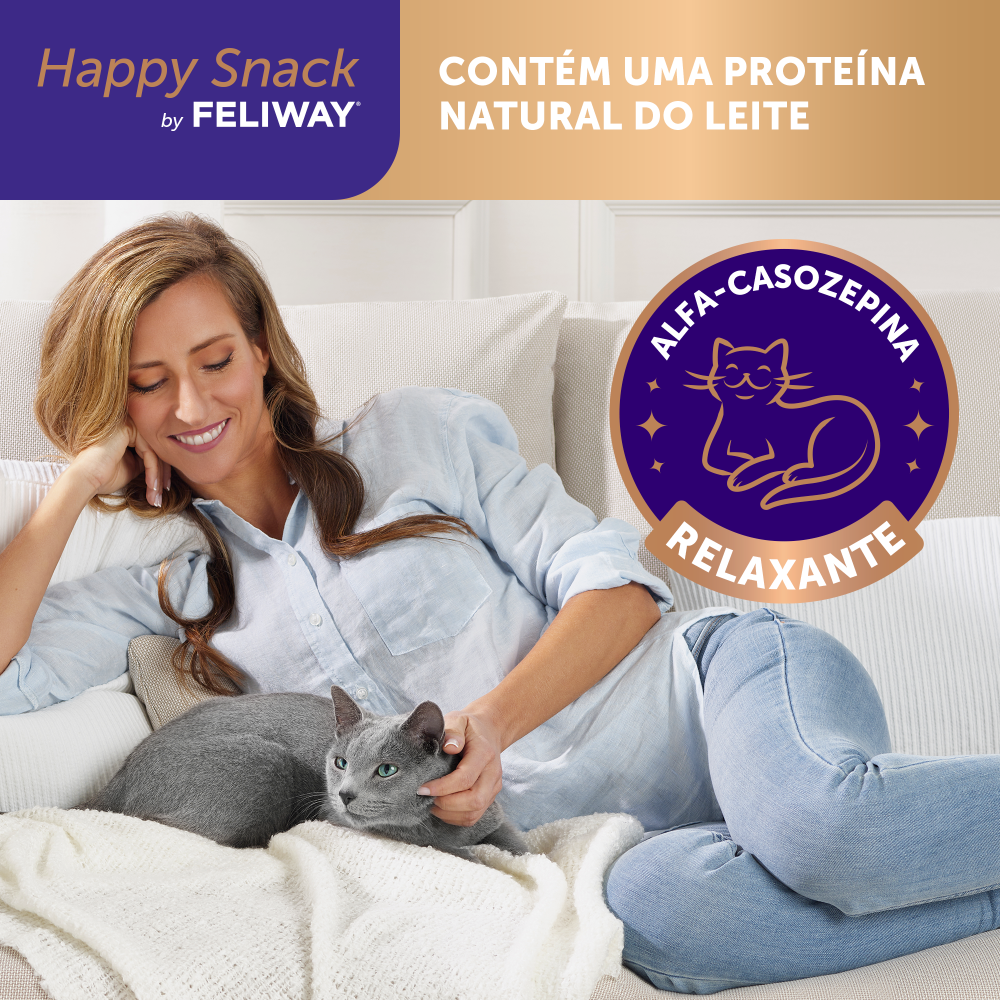 Snack tranquilizante de frango para gato - Happy Snack Feliway ( 6x15g)