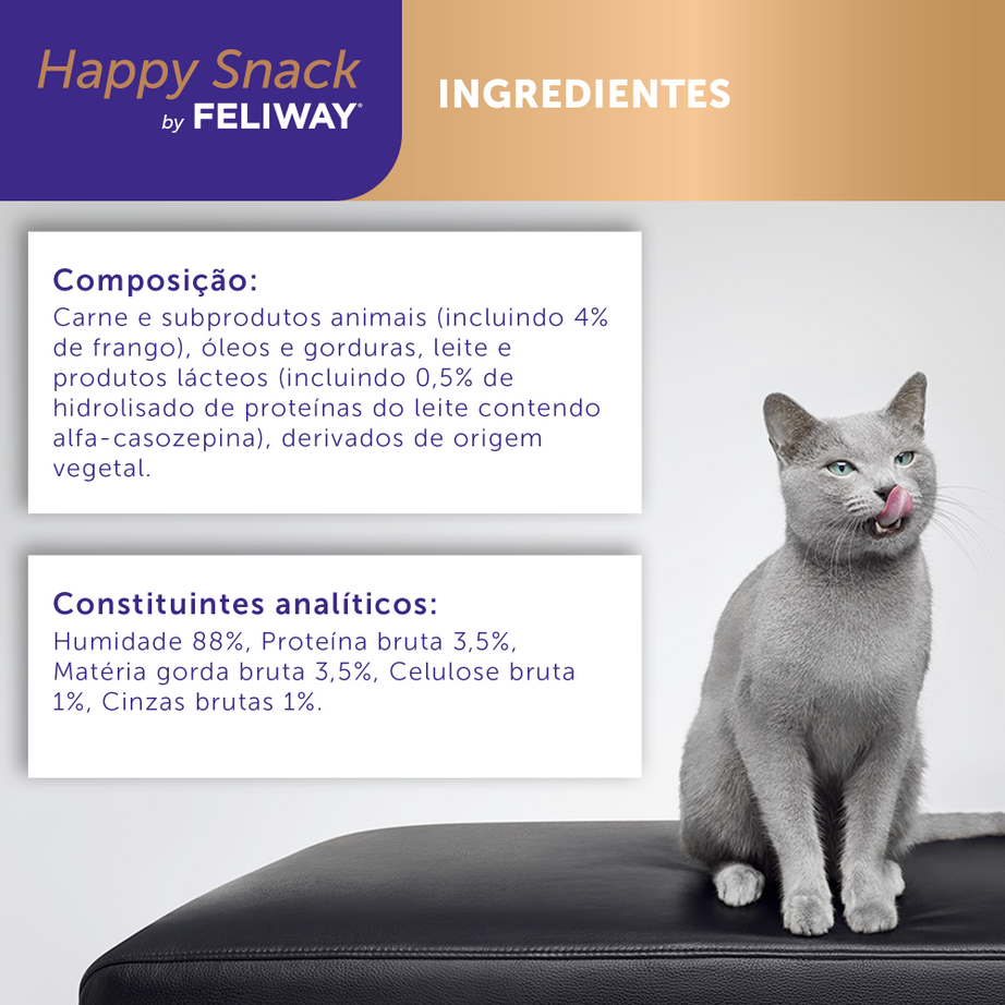Snack tranquilizante de frango para gato - Happy Snack Feliway ( 6x15g)
