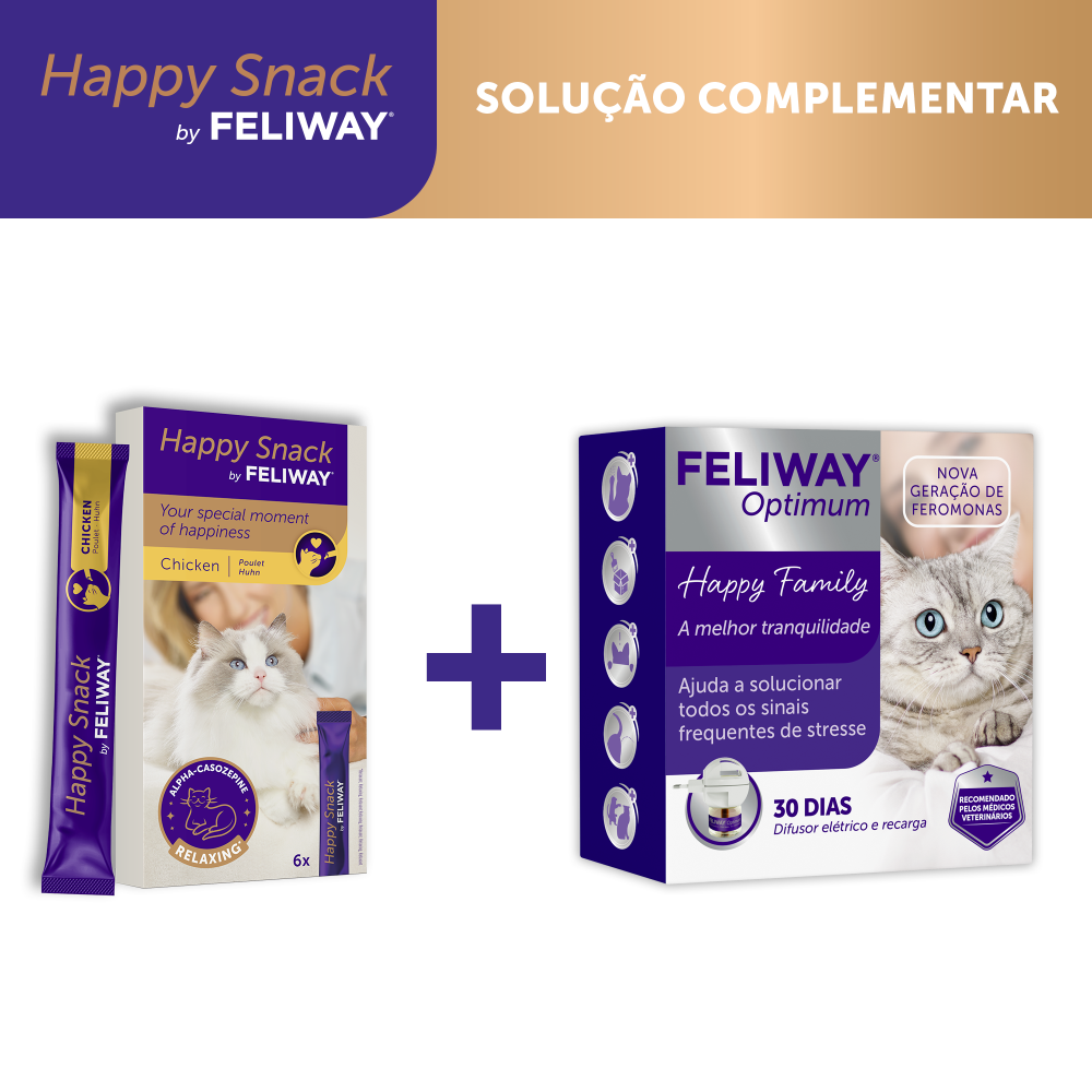 Snack tranquilizante de frango para gato - Happy Snack Feliway ( 6x15g)