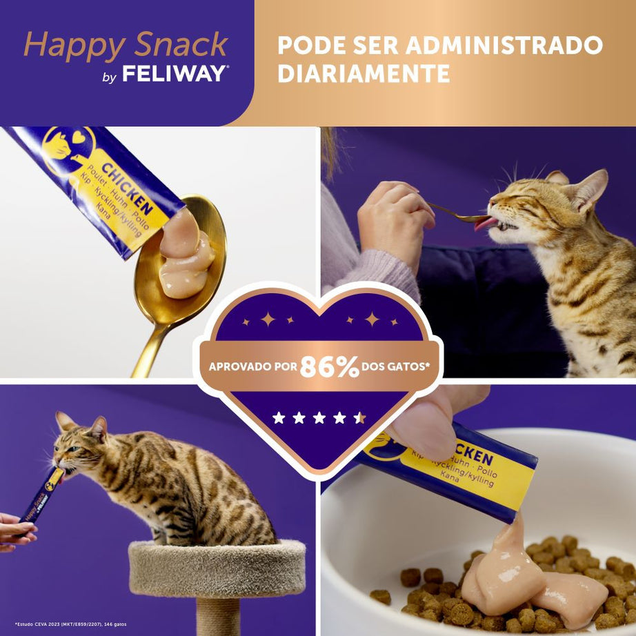 Snack tranquilizante de frango para gato - Happy Snack Feliway ( 6x15g)