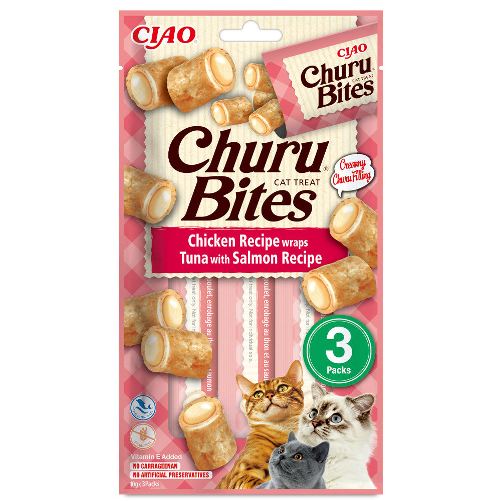 Chicken snacks with tuna and salmon for cats - Churu Bites