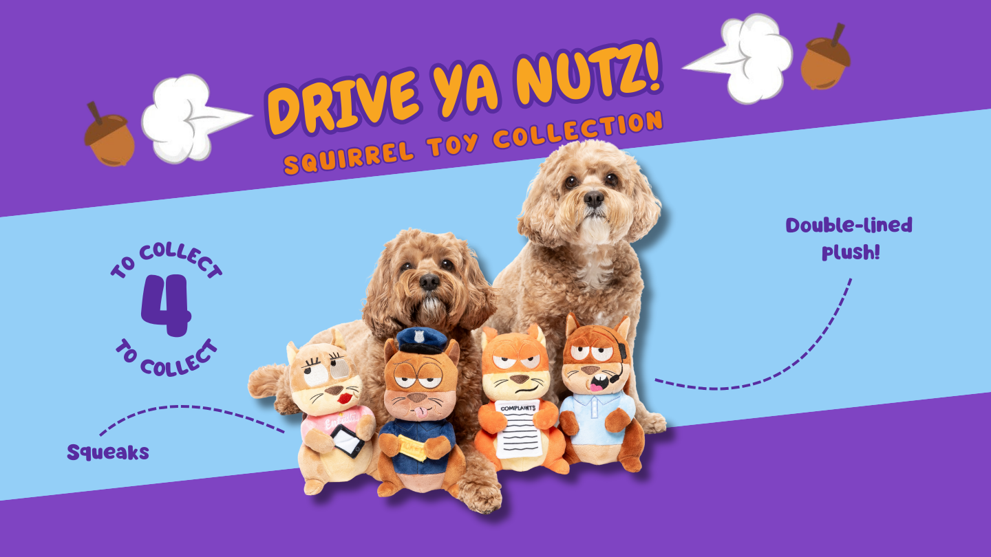 FuzzYard Peluche para Cão – Squirrels – #Ashleigh #Curbside Carl #Karen #Telemarketer Tom