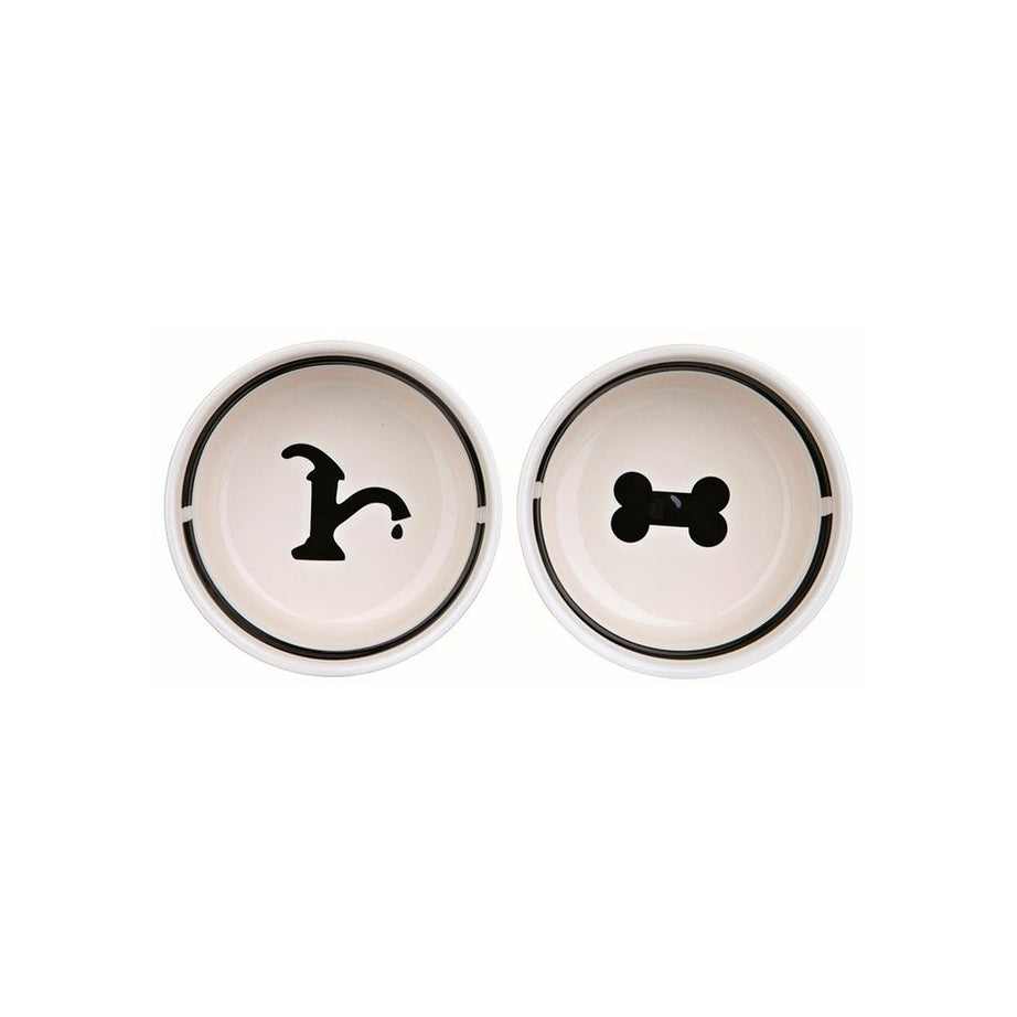 Suporte em Metal com 2 Gamelas em Cerâmica