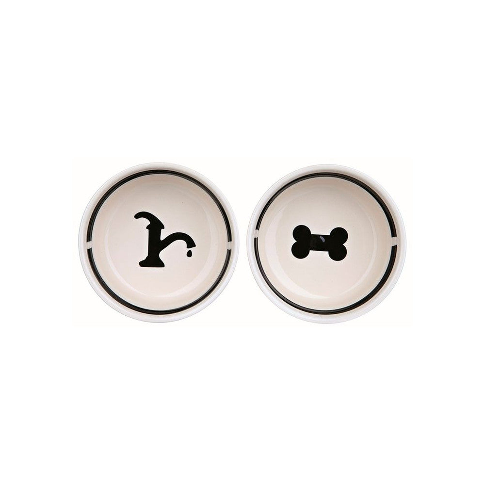 Suporte em Metal com 2 Gamelas em Cerâmica