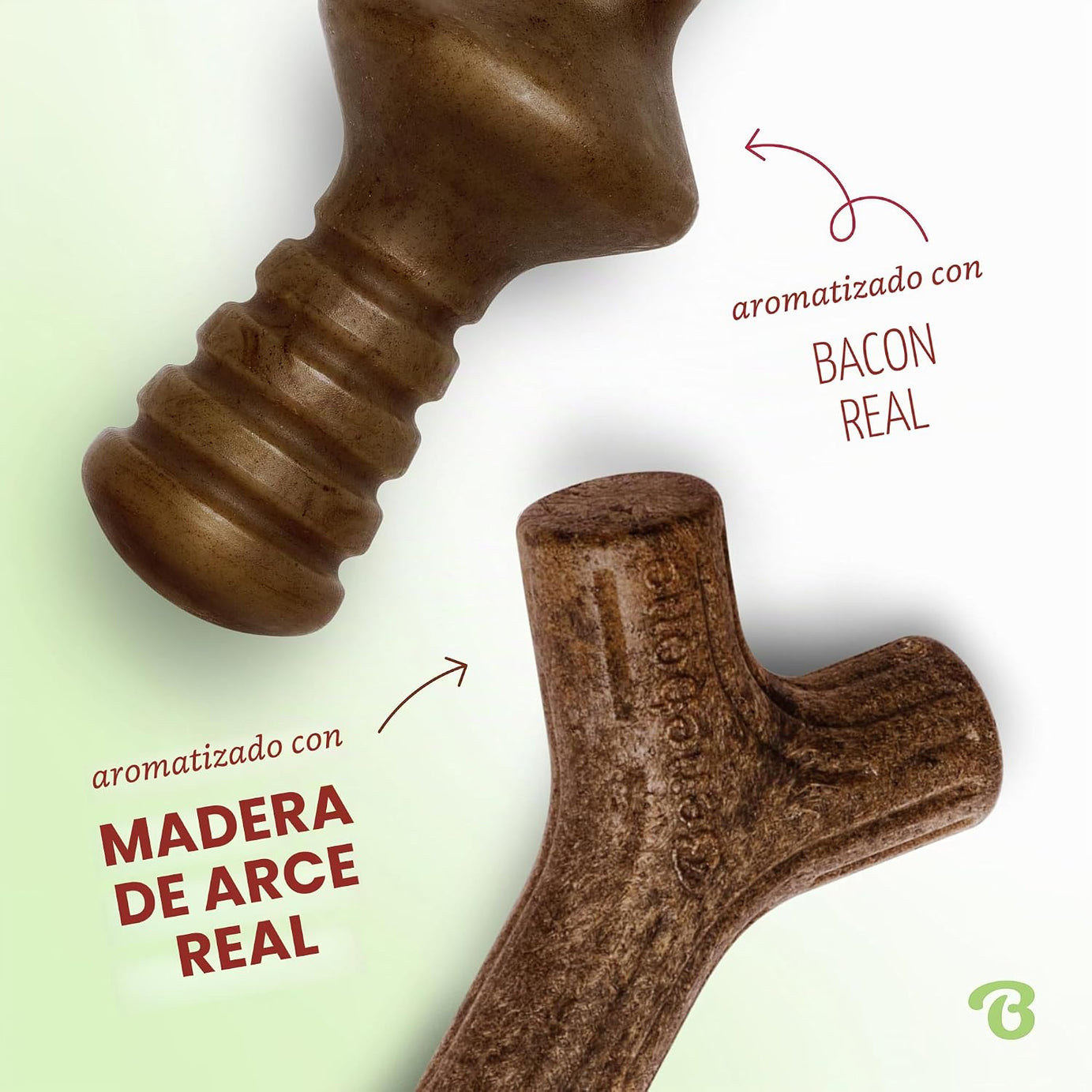 Benebone Tiny Maplestick & Zaggler – Brinquedos para Cães | Bacon e Madeira de Ácer