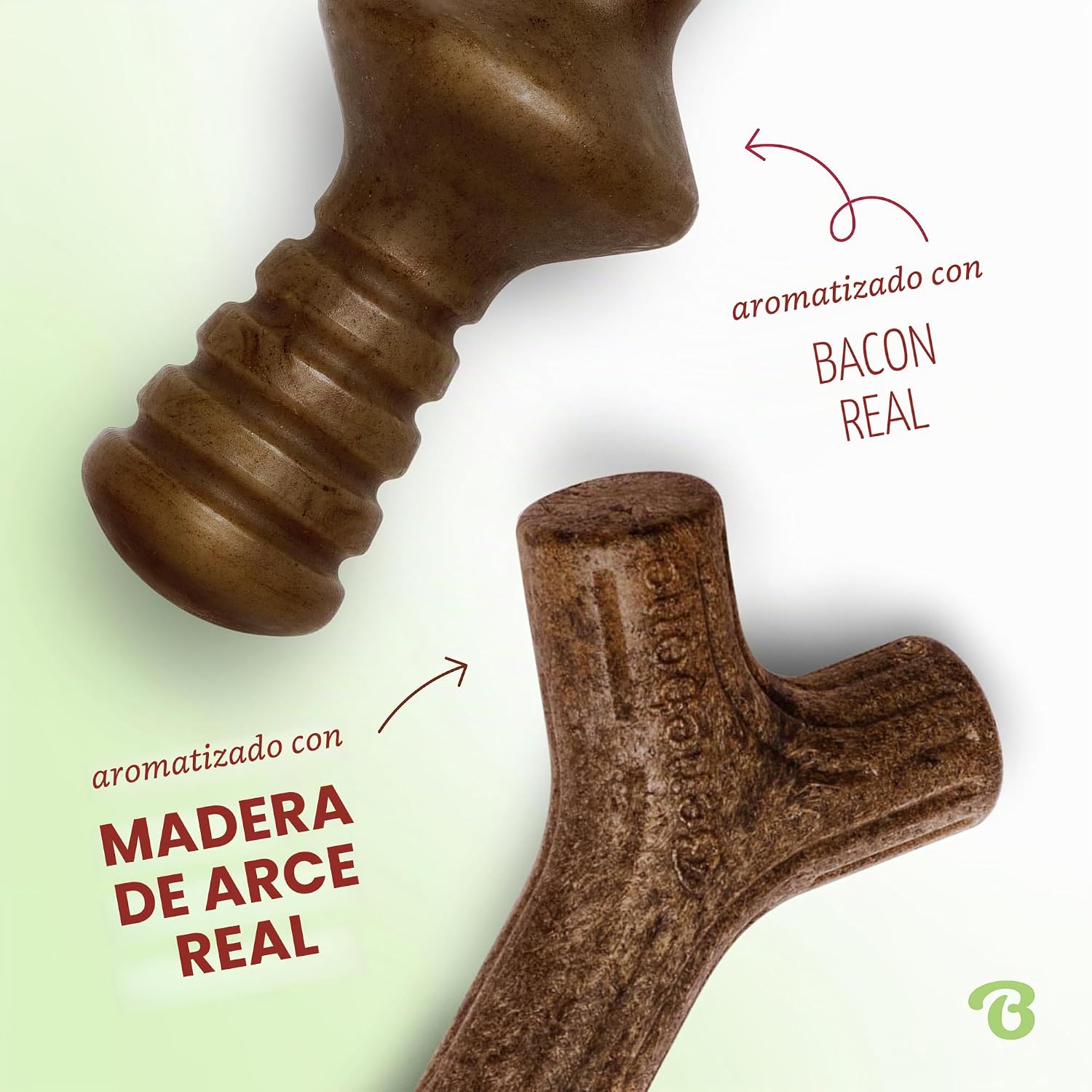 Benebone Tiny Maplestick & Zaggler – Brinquedos para Cães | Bacon e Madeira de Ácer