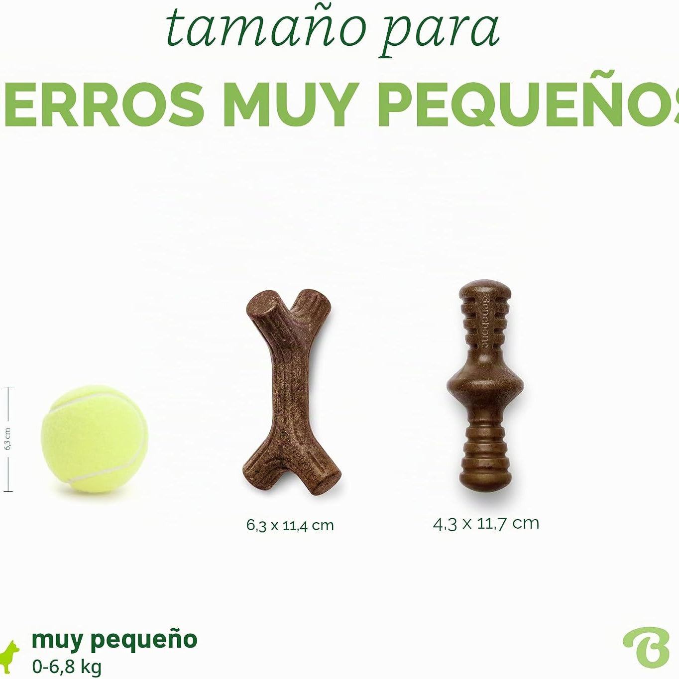 Benebone Tiny Maplestick & Zaggler – Brinquedos para Cães | Bacon e Madeira de Ácer