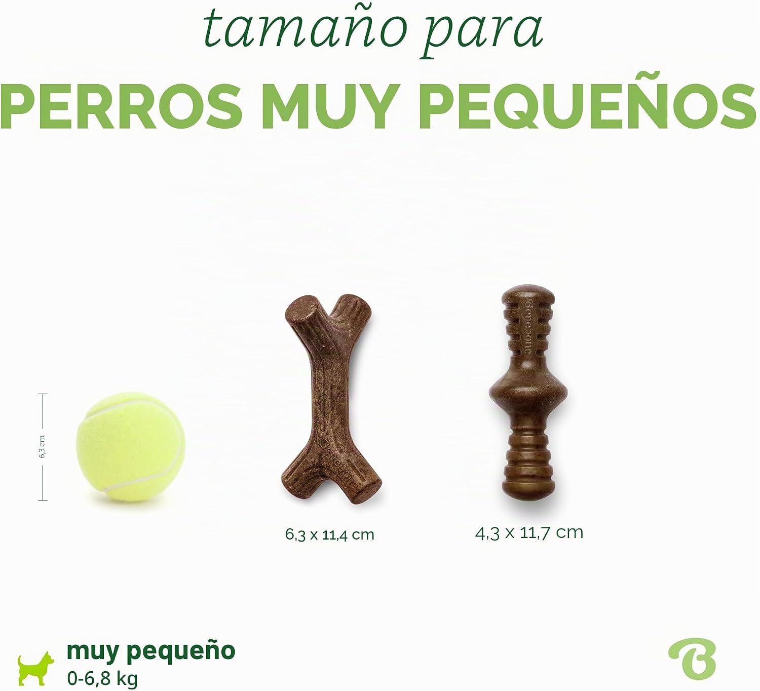 Benebone Tiny Maplestick & Zaggler – Brinquedos para Cães | Bacon e Madeira de Ácer