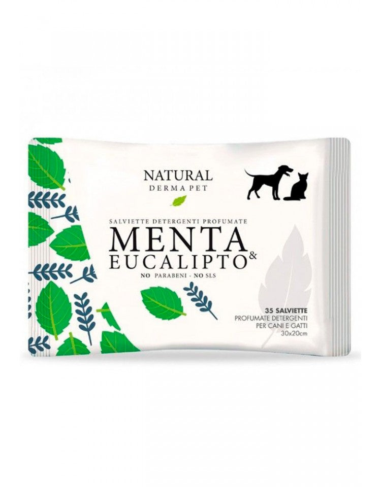 TOALHITAS NATURAL DERMA PET MENTA E EUCALIPTO