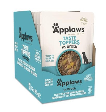 Applaws Taste Toppers em caldo - Saqueta 85g  | Atum, abóbora, grão e couve