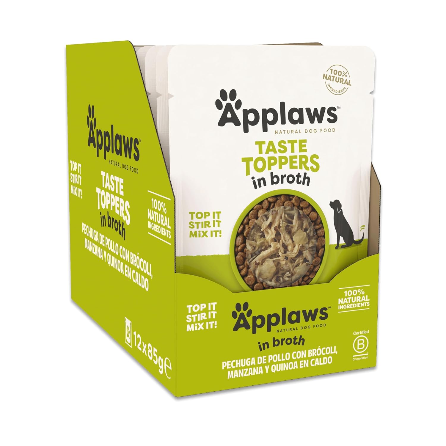 Applaws Taste Toppers em caldo - Saqueta 85g | Frango, brócolos, maçã e Quinoa