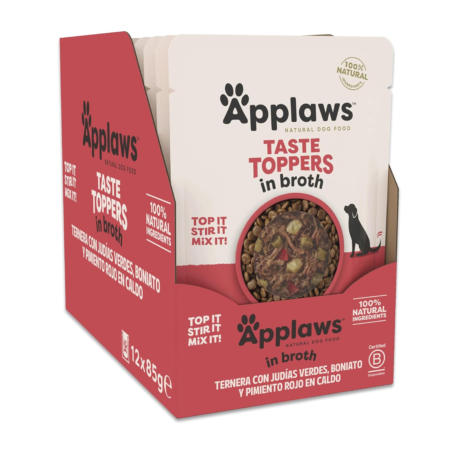 Applaws Taste Toppers em caldo - Saqueta 85g | Carne de vaca e outros vegetais