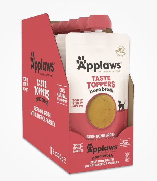 Applaws Taste Toppers em caldo | Osso de Vaca com Curcuma & Salsa
