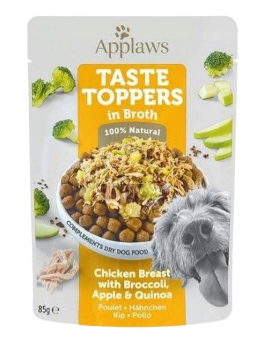 Applaws Taste Toppers em caldo - Saqueta 85g | Frango, brócolos, maçã e Quinoa