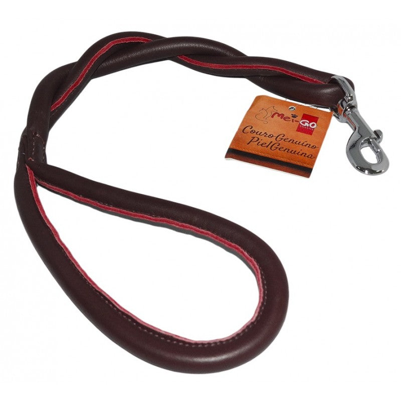 Trela de Couro Redonda Dupla | 60cm x 20mm