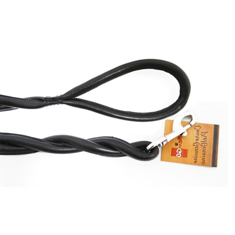 Trela de Couro Redonda Dupla | 60cm x 20mm