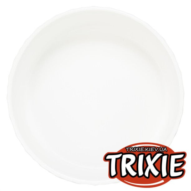 Comedouro de cerâmica branco Trixie para cão e gato