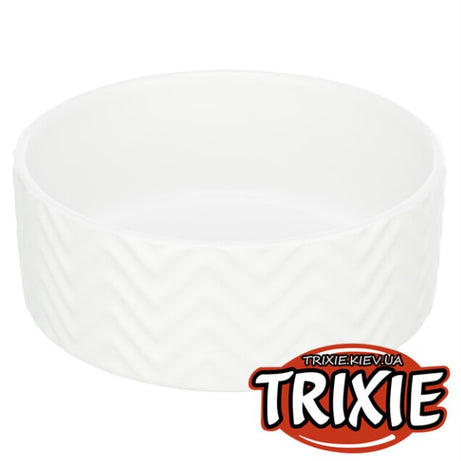 Comedouro de cerâmica branco Trixie para cão e gato