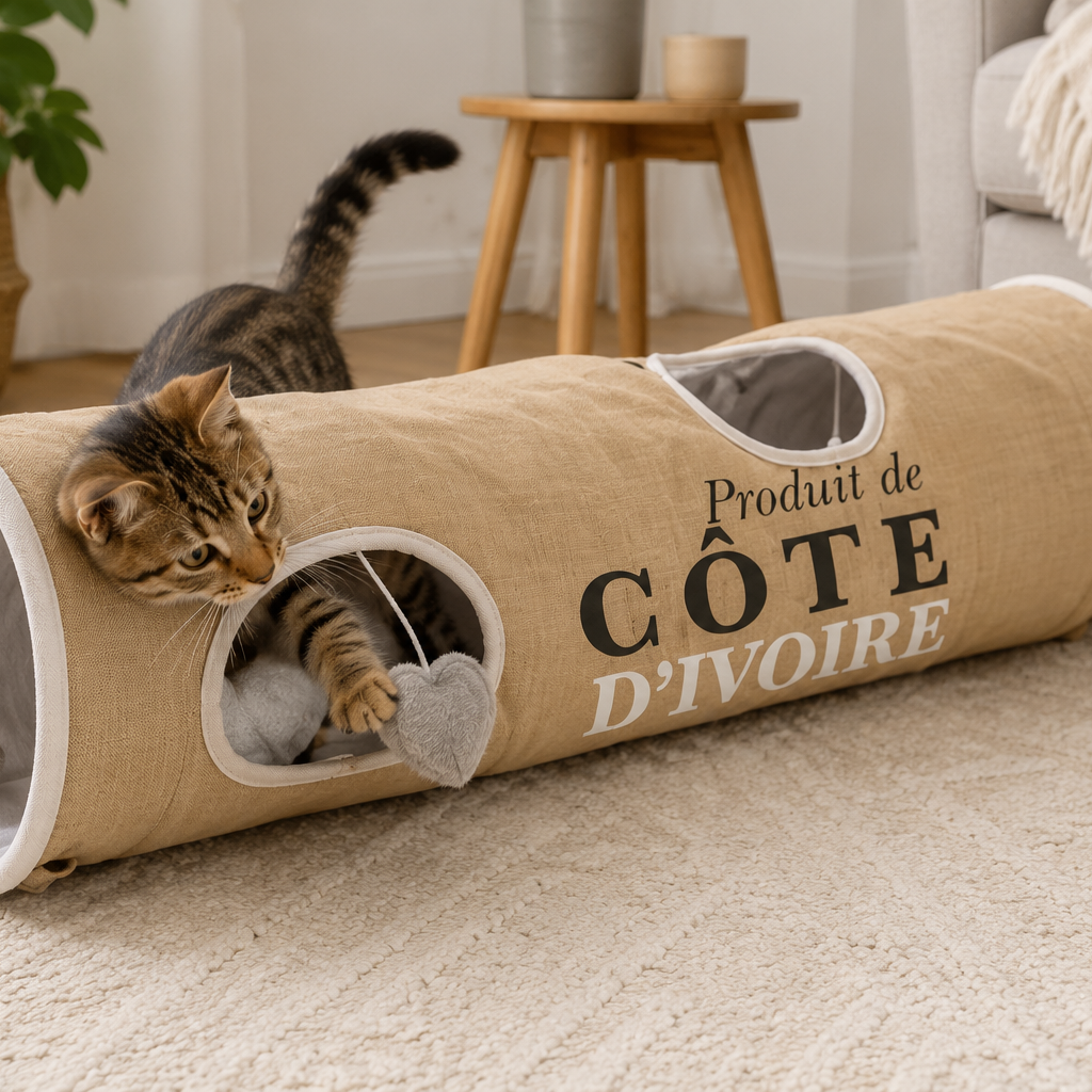 Túnel para gatos Côte d'ivore Jute - 120 x 25 x 25 cm