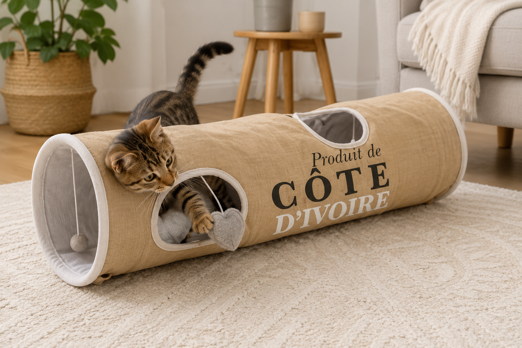 Túnel para gatos Côte d'ivore Jute - 120 x 25 x 25 cm