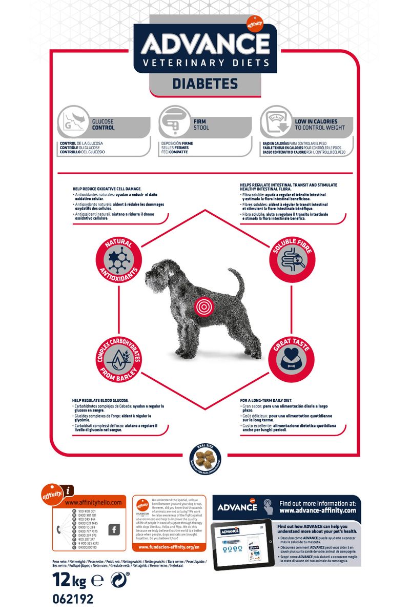 Advance Veterinary Diets Diabetes para cães - DOGGIE STORE