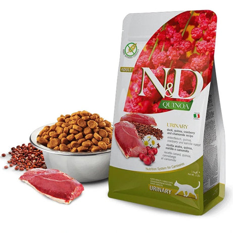 Farmina N&D Quinoa Urinary Duck Cat Adult – Ração seca para gato adulto com problemas urinários | Pato