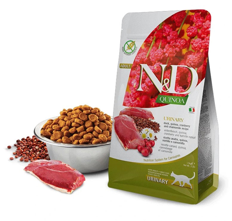 Farmina N&D Quinoa Urinary Duck Cat Adult – Ração seca para gato adulto com problemas urinários | Pato