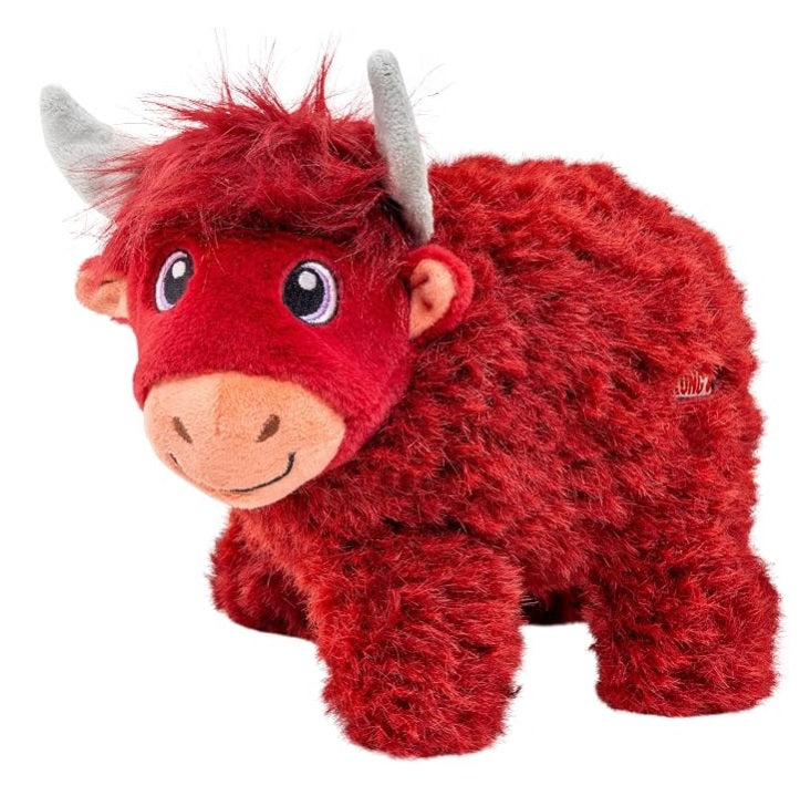 KONG Toughz Vaca Highland – Brinquedo de Pelúcia Durável para Cães | M