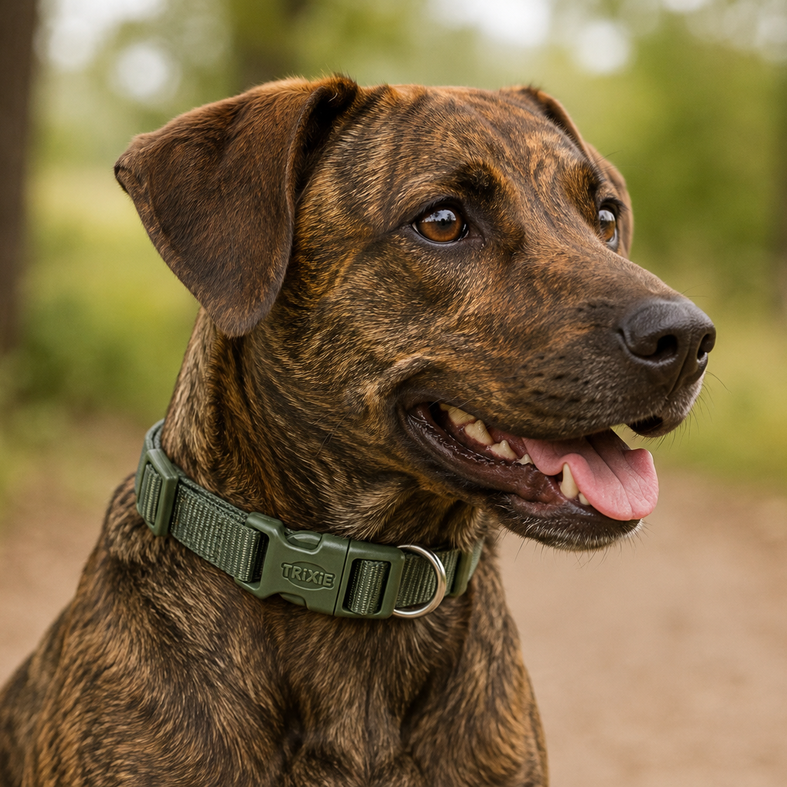 Coleira Premium Trixie para cão | Verde azeitona