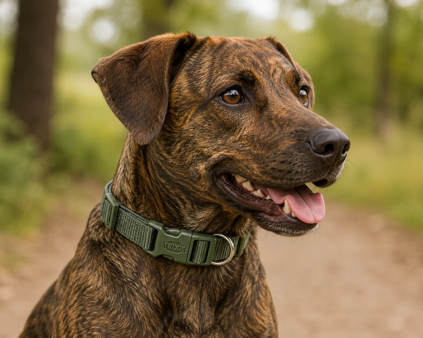 Coleira Premium Trixie para cão | Verde azeitona